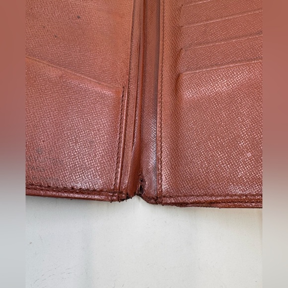 Vintage LV Louis Vuitton Brown & Gold Monogram Checkbook Card Wallet Case - Picture 4 of 6